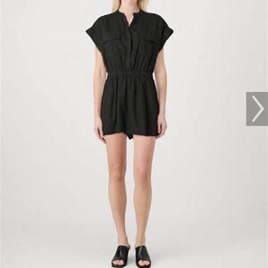 Gap Short Sleeve Romper in Black, Medium Petite NWT